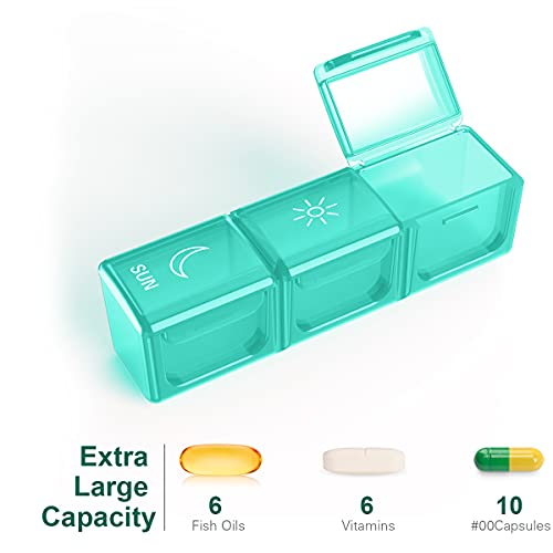 Image of BUG HULL Weekly Pill Organizer 3X a Day, Daily 7 Day Medicine Pill Organizer 3 Times a Day, Travel Pill Case Container for Vitamins, Supplements