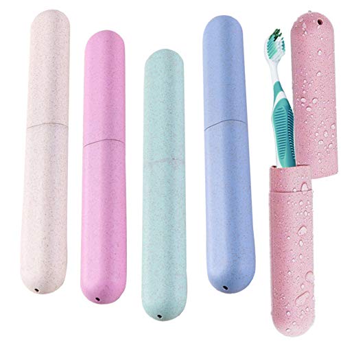 Travel Toothbrush Case - 4 Pack Portable Breathable Toothbrush Holder Plastic Toothbrush Cover Dust-Proof Toothbrush Storage Box for Travel, Business, Home, Camping, School