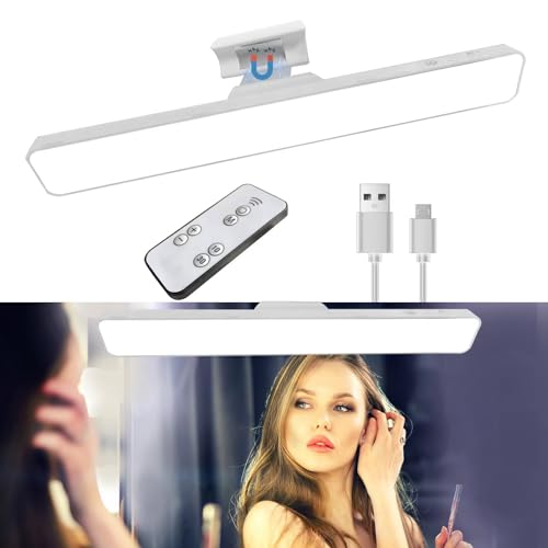 Hont Rechargeable Wireless Vanity Mirror Lights Battery Touch Light Adjustable 3 Colors Brightness Cordless Mirror Lights for Makeup Light Magnetic Stick On Lights for Mirror Vanity Bathroom Wall