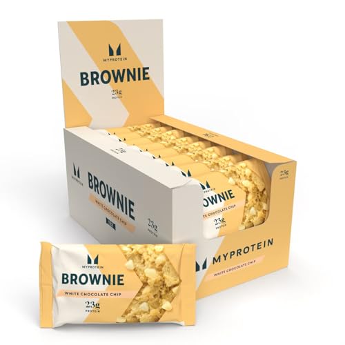 MyProtein Brownie - White Chocolate Chip, 23g Protein per Brownie, Delicious & Convenient Snack, Perfect for Anytime, Anywhere, Chewy Texture with Sweet Chocolate Chunks