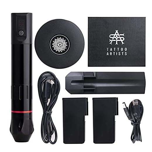 Röd Tattoo Machine Kit Portable Wireless Tattoo Pen Lämplig Tatuering Konstnärer Uppladdningsbar Tattoo Gun Tattoo Machine