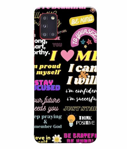 Image of Printed Hard Back Case Cover & Compatible for Samsung Galaxy A31 | Motivation Energy Quotes (Multicolor) - D1201