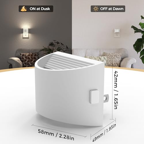 Image of DORESshop LED Night Light[4 Pack], Night Lights Plug into Wall, 3 Level Brightness Adjustable Plug in Night Light, Dusk to Dawn Sensor Nightlights for Adults,Bedroom,Bathroom,Hallway, 5000K