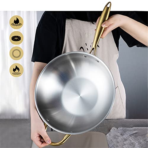 Wok de acero inoxidable 304 sin recubrimiento 34 cm miniatura 6