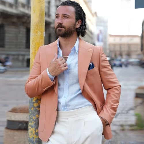 SUZHIMO Mens Blazer Casual Sports Coats Slim Fit Jacket for Men 2 Button Business Suit Jackets4