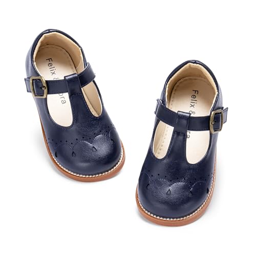 Image of Felix & Flora Toddler Girl Mary Jane Dress Shoes - School Oxford Flats for Girl Party Shoes.