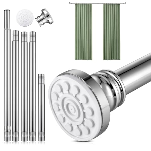 Barra extensible de 68 a 200 cm para cortina de ducha, conjunto de barras telescópicas sin taladrar de acero inoxidable para cuarto de baño, armario, puerta, cocina