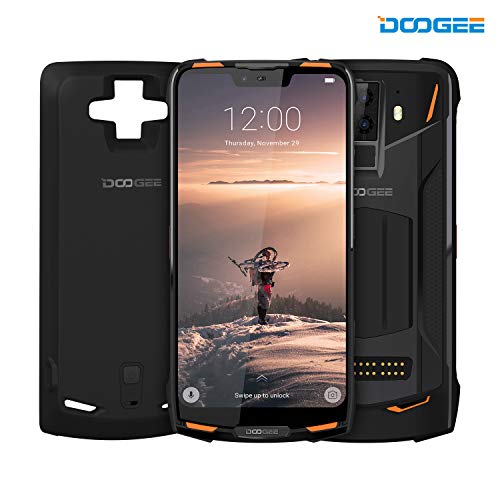 DOOGEE S90 4G Modular Rugged Cell Phone Android 8.1-10050mAh Battery (Included Power Module) 6.18”FHD+Screen 6GB RAM+128GB ROM 8MP+16MP Camera NFC - Waterproof Unlocked Smartphone Dual Sim- Orange