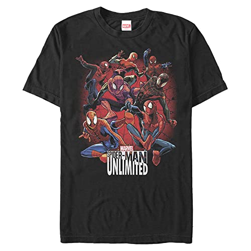 T-shirt Spider-Man 4XL coupe longue pour homme fort t-shirt noir Marvel