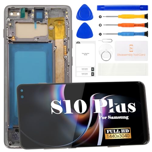 TFT pour Samsung S10 Plus LCD pour Samsung Galaxy S10 Plus SM-G975U Écran de remplacement pour Samsung Galaxy S10 Plus LCD Digitizer Écran tactile de...