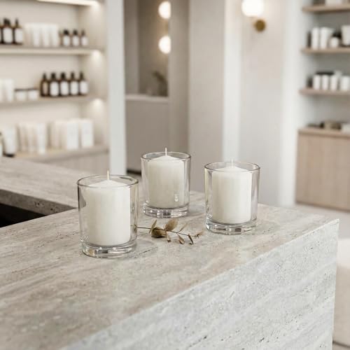 Image of Royal Imports White Votive Candles Unscented Candles for Wedding Centerpieces Pack of 144 Dripless Wax for Parties, Aromatherapy, Devotional, Home Decor, Spas & Holiday Gifts