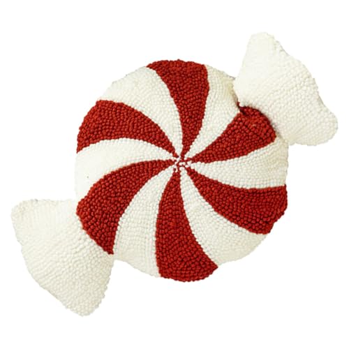 Coussin Noël bonbon peluche pour décorer chaleureusement votre canapé de salon