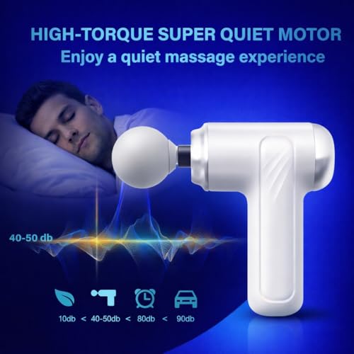 Image of Percussion Massage Gun for Muscle Recovery | Deep Tissue Massager for Back, Neck & Shoulder Pain Relief | 9 Interchangeable Heads | Full Body Relaxation Device (3 Head masager)