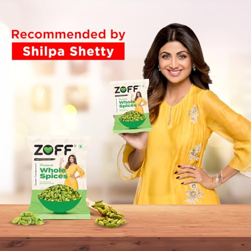 Image of ZOFF Green Cardamom Whole - Premium Choti Elachi - Authentic Flavour for Cooking, Baking & Masala Blends - Rich Aroma & Natural Freshness - Green Cardamom Whole 50gms (Pack of 2)