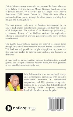Image of The Glory of the Great Goddess in Lalithā Sahasranāmam: A Spiritual Exploration of the Thousand Names of the Goddess Lalitha based on the Author's Lecture Series for the Sringeri Vidya Bharati Foun...