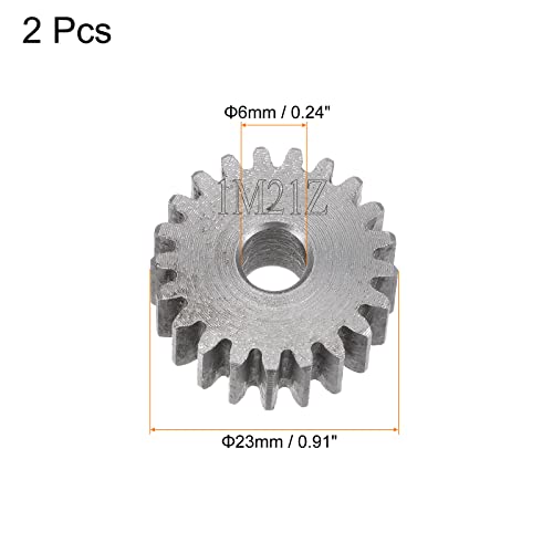 Image of HARFINGTON 2pcs Straight Spur Gear 6mm Bore 21T Mod-1 Hardened 45# Steel Spur Diff Differential Motor Gear RC Car Replacement Parts