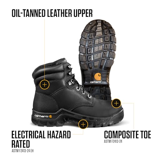 Image of Carhartt Rugged Flex 6 inch Composite Toe Work Boots for Women - Lightweight, Moisture-Wicking, and Cushioned Comfort