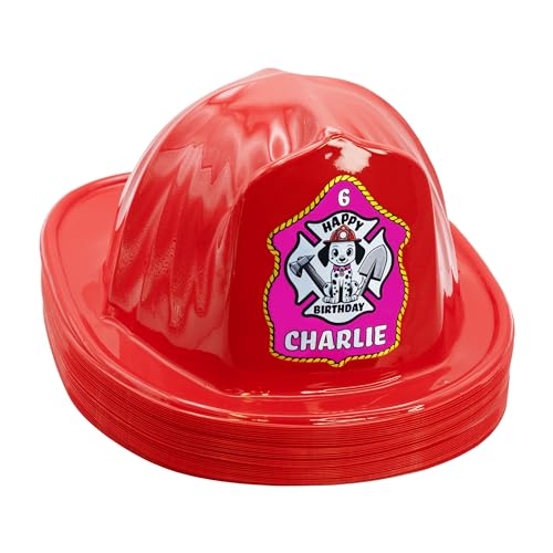 Kenco Kids Customizable Plastic Firefighter Hats -Choose your style, add