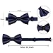 Alizeal Mens Solid Color Mini Squares Formal Banded Pre-tied Bow Ties, Pocket Square, Cufflinks Set Wedding Party Business-Dark Navy