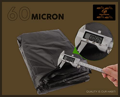 Haya Home 60 μm 120L 20 Extremely Strong Heavy Duty Black Bin Bags Bin Liners Refuse Sacks Waste Dustbin Bags Rubble Sack Industrial Commercial Builders Kitchen Home Office DIY Garden 100% Recycled 6 Haya Home 60 μm 120L 20 Extremely Strong Heavy Duty Black Bin Bags Bin Liners Refuse Sacks Waste Dustbin Bags Rubble Sack Industrial Commercial Builders Kitchen Home Office DIY Garden 100% Recycled - Image 6