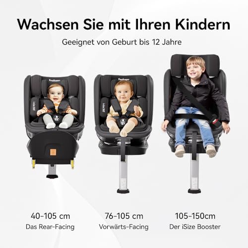 Siège auto pivotant d'une seule main avec connecteurs isofix sécurisés