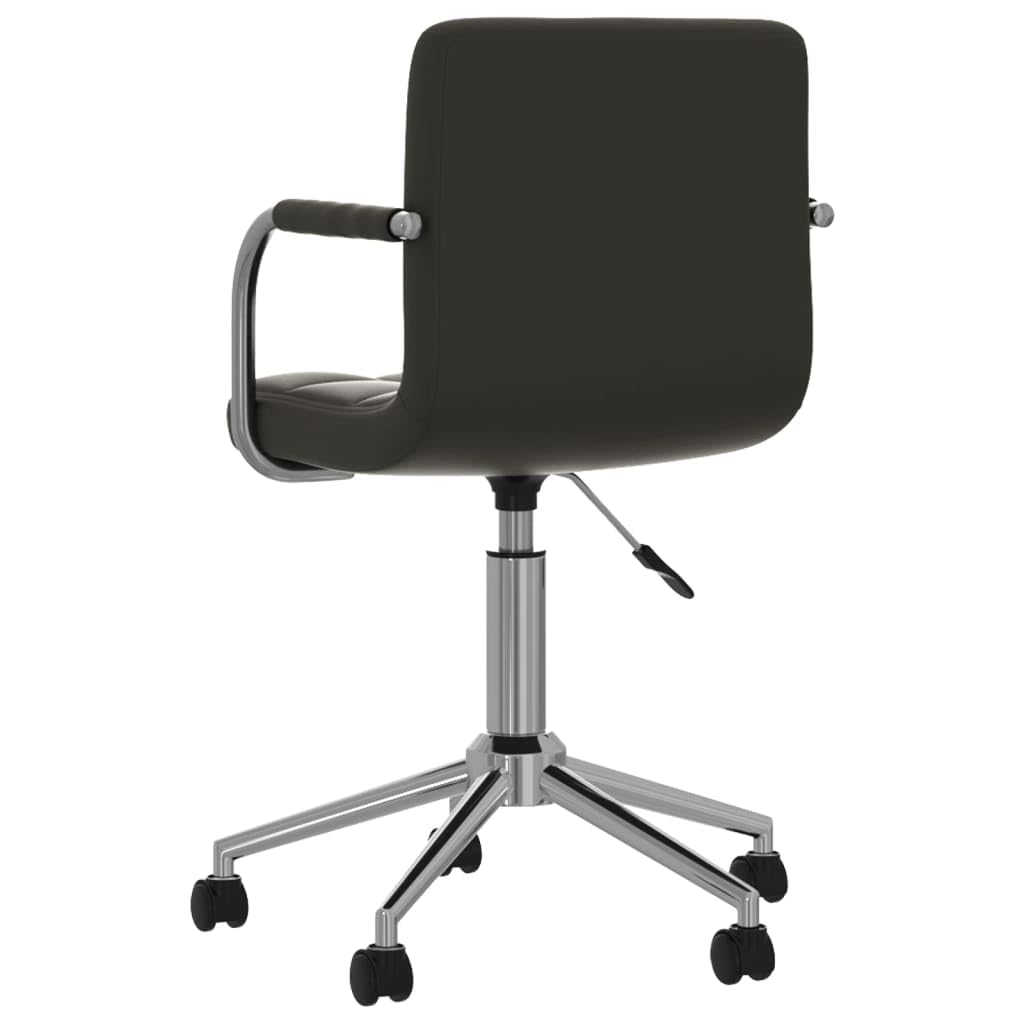 Silla de oficina giratoria de piel sintética negra acolchada con estructura de acero cromado y muelle de gas para mayor comodidad y rotación de 360 grados, ergonómica