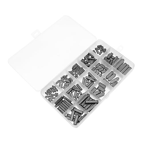 Lurrose Pcs Type a Square Key Pin Carbon Steel Flat Pin Key Stock SAE Square Recipe Organized Plastic Box