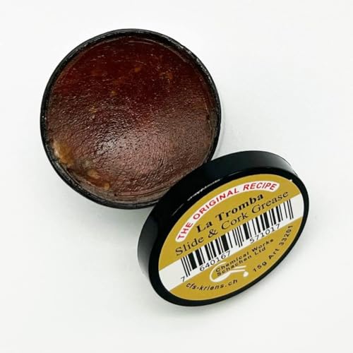 Stimmzugfett La Tromba (Made in Switzerland) für Blechblasinstrumente + Mikrofaser-Pflegetuch - 15g Dose für Trompete, Flügelhorn, Kornett, Althorn, Waldhorn, Bariton, Euphonium, Tuba u.v.m.
