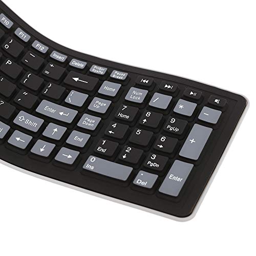 2.4 portátil mini rolo flexível resistente à água Silicone macio lavável teclado sem fio com recepto