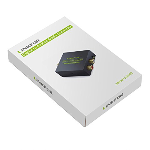 LiNKFOR Digital to Analog Audio Converter DAC Converter Digital Optical SPDIF Toslink Coaxial to Analog RCA L/R 3.5mm Jack Stereo Audio Adapter Converter with Optical Cable for HDTV PS3 PS4 TV Box - Thumbnail 7
