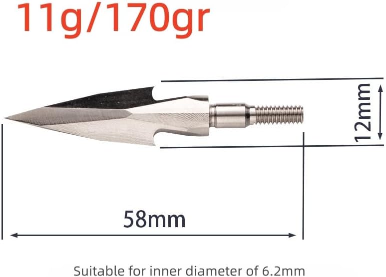 6pcs Dovetail Broadhead Arrow Tips High-Precision Carbon Steel Design & High Strength for Target Archery