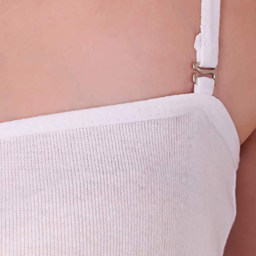 Image of Set of 3 Spaghetti Camisole Vest Top Inner Wear Camis with Adjustable and Detachable Strap (Free 1 Pair Transparent Strap) for Women and Girls