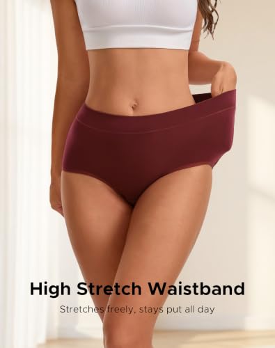 Image of INNERSY Women's Cotton Underwear High Waisted Briefs 4-Pack