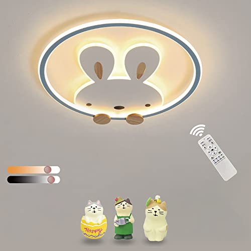 Plafonnier LED Pour Enfants,design Lapin Mignon,Lampe De Plafond À Intensité Variable Adapté Aux Chambres De Filles/garçons,Décoration De Chambre D'enfant En Acrylique Plafonnier Abat Jour Acrylique Cover