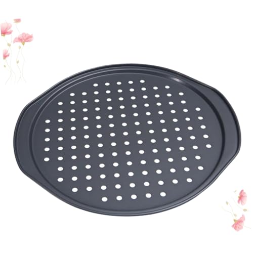 COLLBATH Molde para Pizza de Acero al Carbono con Recubrimiento Antiadherente Perforado para Horneado Uniforme Resistente y Fácil de Limpiar para Horno Doméstico y Profesional