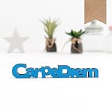 Kleinlaut Dekoschriftzug Carpe Diem. Wort-Größe (B x H): 15 x 2,5 cm, Dicke: 8mm, Schrift-Farbe: Natur (Holz)