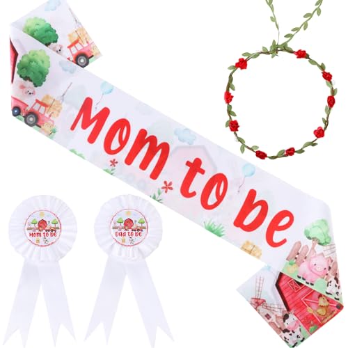 Écharpe future maman et accessoires animaux de la ferme pour baby shower garçon