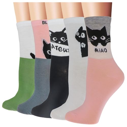 YQHMT Womens Casual Crew Socks Thin Soft Comfort Breathable Dress Socks Cotton Socks for Women Gifts