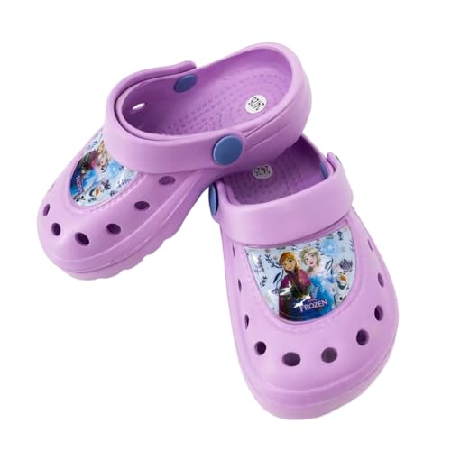 Disney Ariel Frozen Minnie Stitch - Bambina - Clog Sandalo Sabot Con Archetto Di Tenuta Ciabatte Mare Piscina - Prodotto Originale [Frozen 14971 Viola - 28] - 2