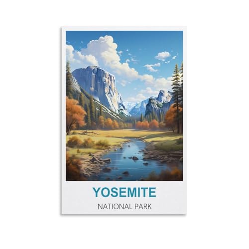 Poster vintage Yosemite sur toile de qualite decoration murale de salon