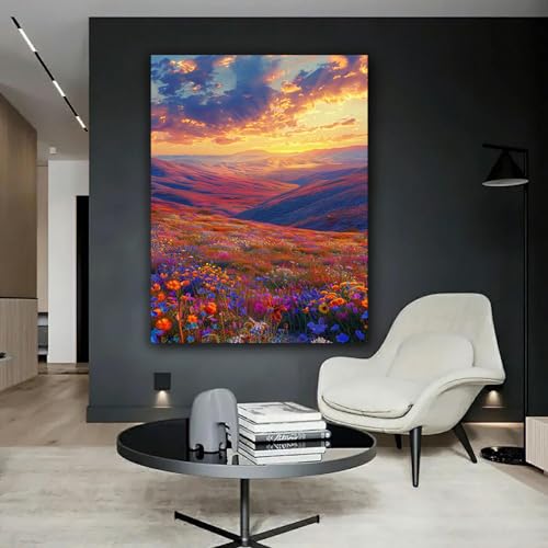 Toile intissée paysage 50x70cm encadrée pour décoration murale de salon - 4