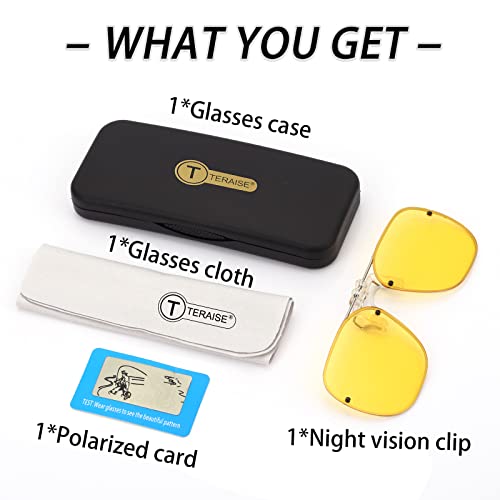 TERAISE Clip-on Night Vision Glasses Flip up women and men,night driving glasses Suitable for Outdoor/Driving UV400 6