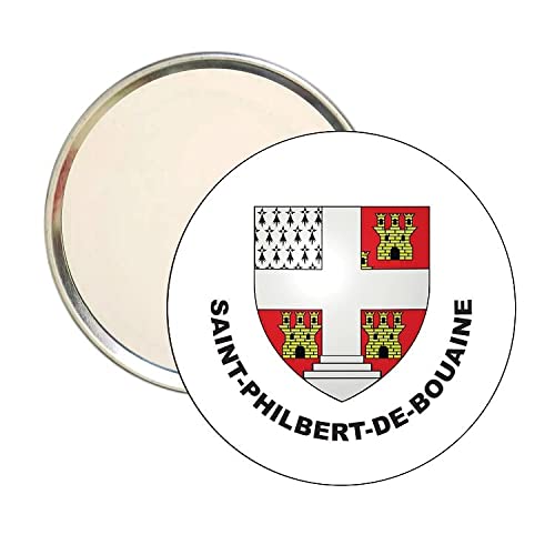 ROUND MIRROR. HERALDIC SHIELD SAINT-PHILBERT-DE-BOUAINE VENDEE FRANCE