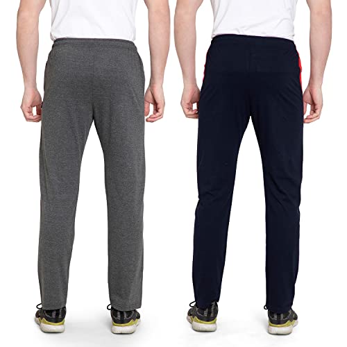 Image of Zeffit Solid Cotton Track Pants /Lower Sport Wear for Men & Boys | Stylish Regular Fit Track Pants for Gym /Running /Workout /Jogging /Sports (Pack of 2)