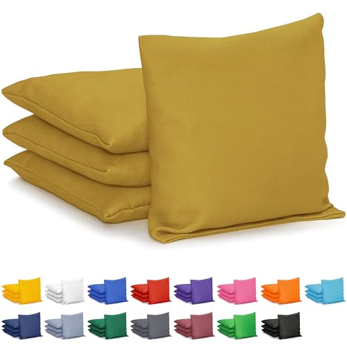 Image of GoSports Cornhole Bean Bags Set of 4 - Regulation All Weather - Classic Gold, 6 x 6 (Pack of 8)