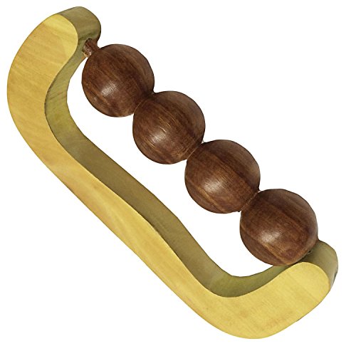 IndiaBigShop Wooden Hand Held Wooden Rolling Ball Body Massager Deep Tissue Massager for Muscles, Back, Foot, Neck, Shoulder, Leg, Calf Pain Relief - Full Body Massage