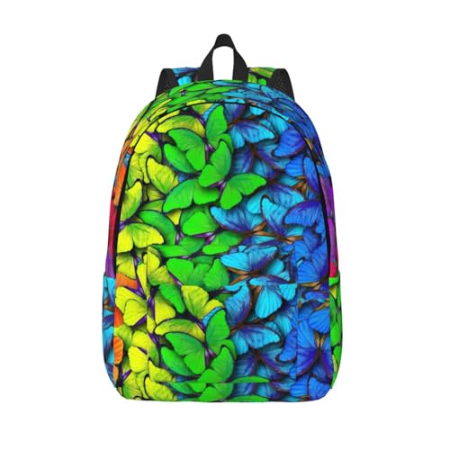 Colorful Butterfly print Duffel Bag, Lightweight Duffel Bag, Casual Backpack, 17.7 x 6.3 x 12.2 inches