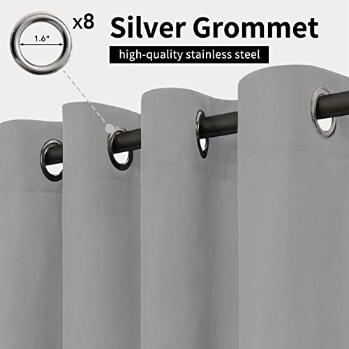Image of Easy-Going Outdoor Curtains for Patio 1 Panel, 54x96 inch, Light Grey | Waterproof, Windproof, Weatherproof Privacy Outdoor Curtains for Cabanas Porches and Pergolas, Grommet Top and Tab Bottom