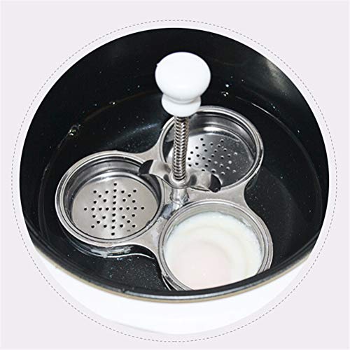 Bistonzon 2 peças para cozinhar ovos poché de aço inoxidável para cozinhar ovos (prata)