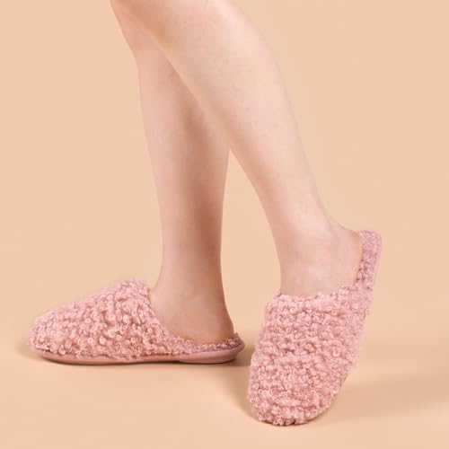 RockDove Women's Twirl Fleece Fuzzy House Scuff Slipper with Memory Foam2